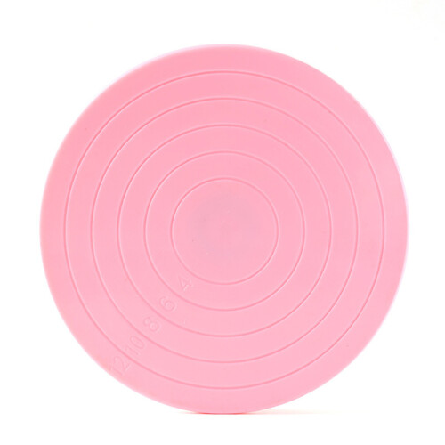 2Pcs 5.5 Inch Rotating Cake Turntable Decorating Stand (Pink)