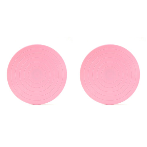 2Pcs 5.5 Inch Rotating Cake Turntable Decorating Stand (Pink) 1