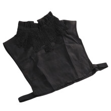 1Pcs Women Floral Neckline Detachable Collar Half Shirt Blouse Black