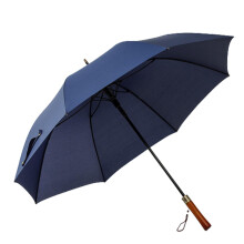 Golf Umbrella Wooden Handle Long-Handle Automatic Open 54-Inch Straight-Rod Parasol For Camping Hiking Blue Multi-Person