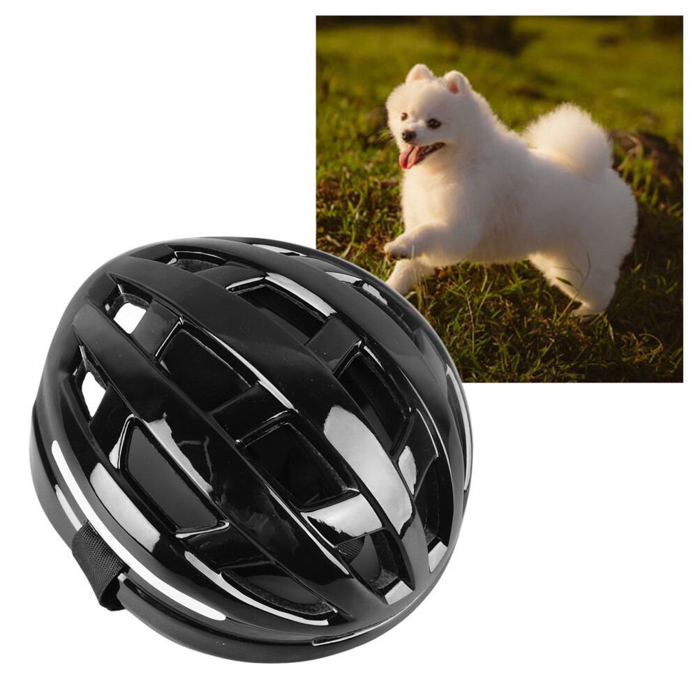 Pet Helmet Lightweight Impact-Resistant Cycling Riding Helmet For Pets, L Black 4911352211319