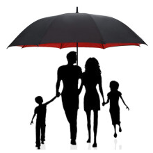 Heavy Duty Golf Umbrella Auto Open Thickened Carbon Fiber Stormproof Red
