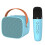 Sky Blue Mini Karaoke Machine with Bluetooth & Microphone, Portable 3W Speaker 11