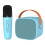 Sky Blue Mini Karaoke Machine with Bluetooth & Microphone, Portable 3W Speaker 2