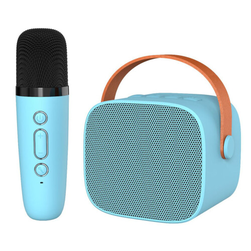 Sky Blue Mini Karaoke Machine with Bluetooth & Microphone, Portable 3W Speaker 1