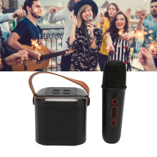 Tragbares RGB-Karaoke-Gerät mit Bluetooth, Mikrofon, 8 cm Lautsprecher, Schwarz