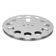 7 Inch Silver Aluminum Takeup Reel for 1/4 Inch Tape - Universal 11 Holes