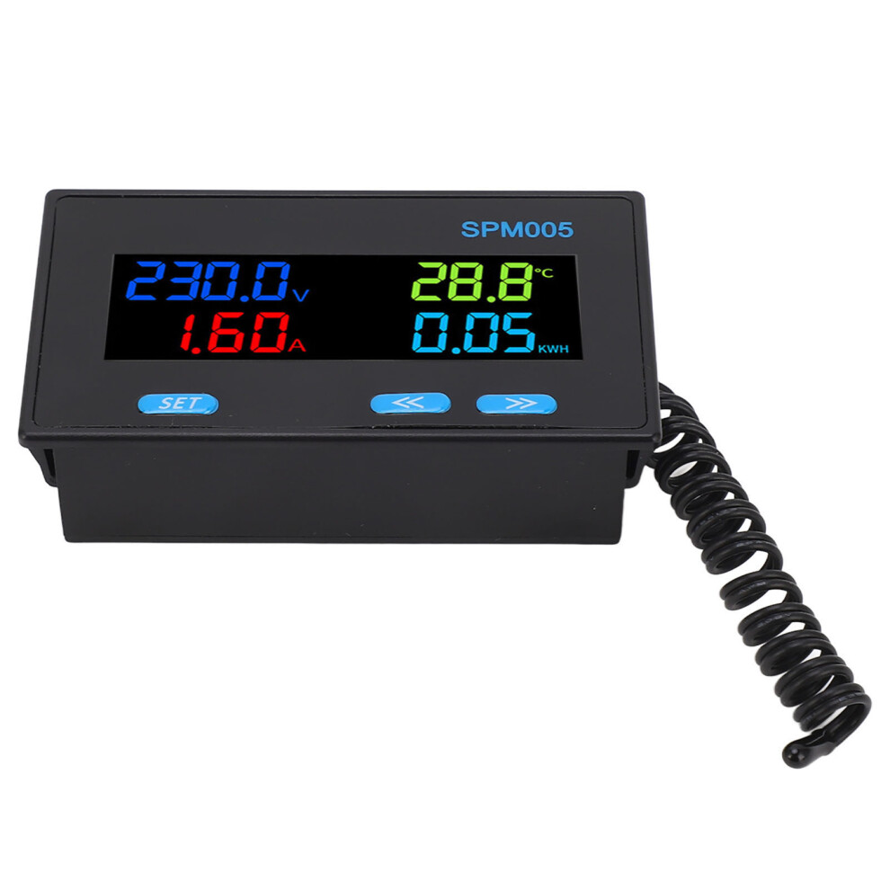 Color LCD Display Voltmeter Ammeter 8-in-1 Power Meter AC 60-300V 200A-image-OPC-PKYMVNG-NEW