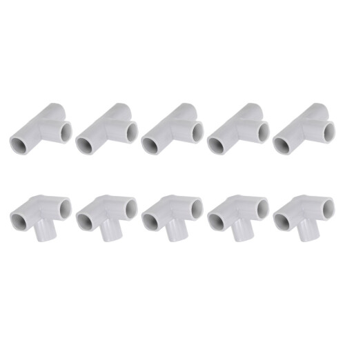 10Pcs Joints: 3 Way Elbow T Shaped Connectors