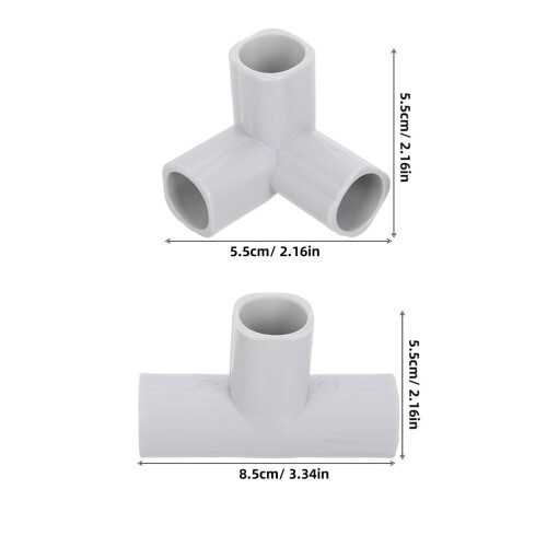10Pcs Joints: 3 Way Elbow T Shaped Connectors 2