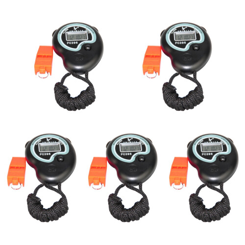 5 Sets Stop Watch Running Electronic Digital Stopwatch With Whistle 1