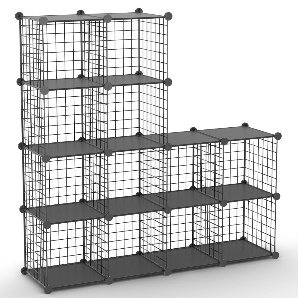 TUMUCUTE Wire Cube Storage Organizer 12-Cube Metal Storage Shelves Bo