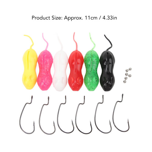 6 Stück 11 cm 16 g TPR-Mäuseform-Köder - Mehrfarbig 1