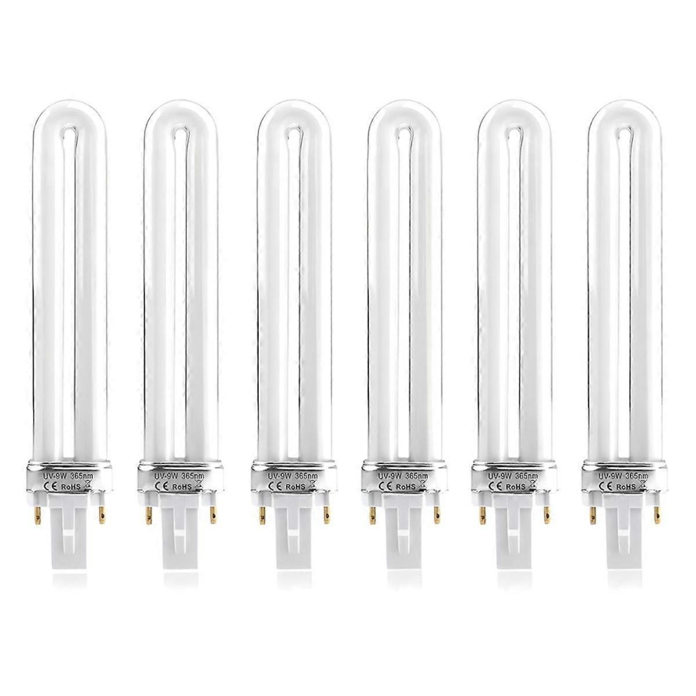 6 Pack Replacement Electronical 9W U-Shaped 365nm Lamp Bulb Tube