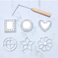 Ensemble de fers à gaufres à rosette avec poignée, style mexicain, pour la pâtisserie Bunuelo - Splendide