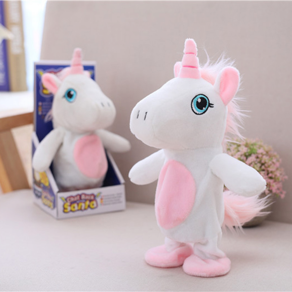 Talking Unicorn Repeats What You Say Walking Electric Interactive Animated Toy Speaking Plush Buddy Gift for Toddlers Birthday, 9.5'