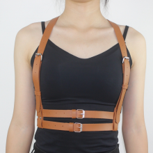 Arnés de cintura estilo punk para mujer y niña, joyería corporal, arnés de pecho, cadena corporal, sujetador gótico negro enjaulado, c