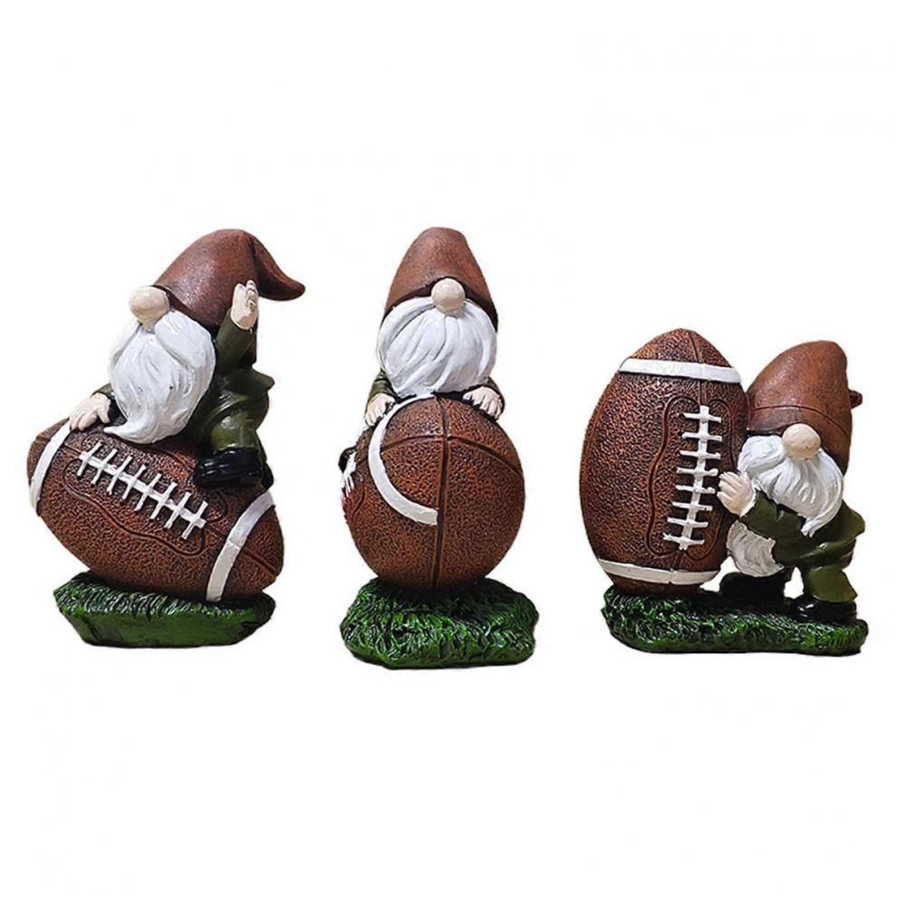 Christmas Garden Rugby Gnome Figurine Durable Resin Material Mini Ornaments
