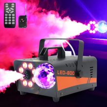 Nebelmaschine mit Discokugel-Lichtern, 8 farbigen LEDs, kabelloser Fernbedienung und UK-Stecker für Partys