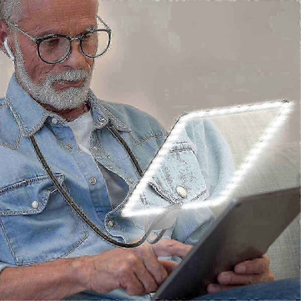 LED Illuminated Magnifying Glass with Flexible Gooseneck 50 Lumen for Elderly with Low Vision Reading