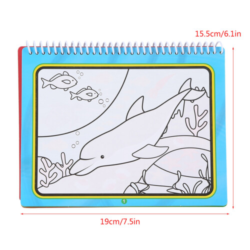 Kinder-Wasser-Malbuch mit Nachfüllstift, tragbar, 15,519 cm 1