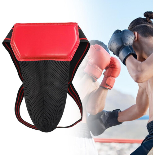 Taekwondo Crotch Protector For Sparring And Training Kids Red Foam Padding Size M 2
