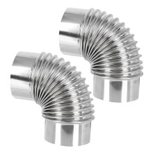 Stainless Steel Elbow Chimney Flue Pipe Extension 2 Pack for Indoor and Outdoor Camping Stove Exhaust