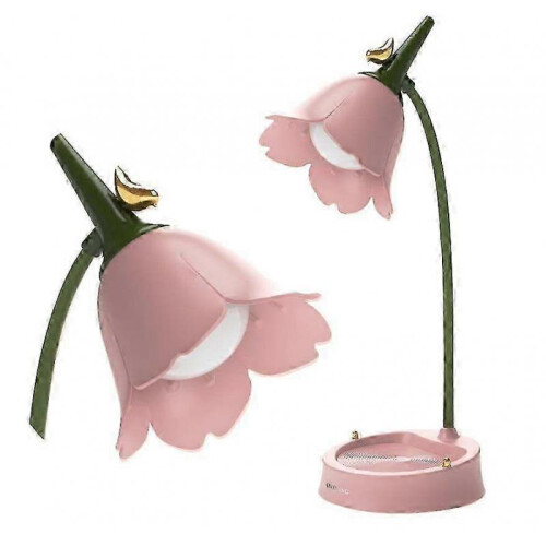 (pink) LED charging reading eye protection bedside learning table lamp