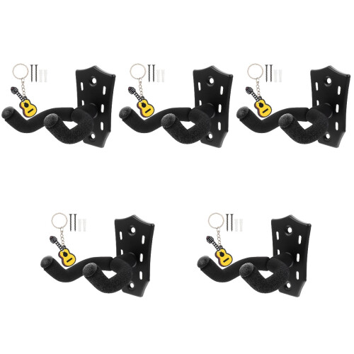 5Pcs Premium Black Guitar Holder Wall Hooks for Display 2