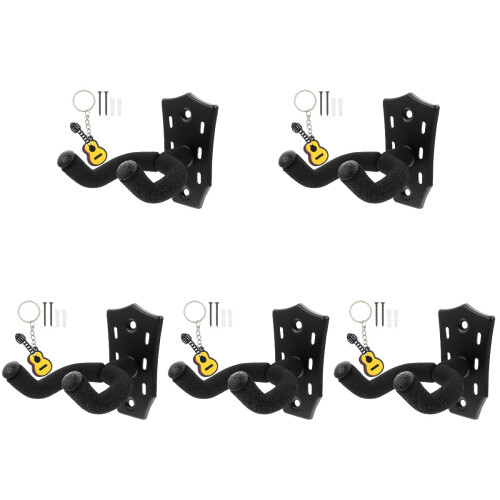 5Pcs Premium Black Guitar Holder Wall Hooks for Display 1