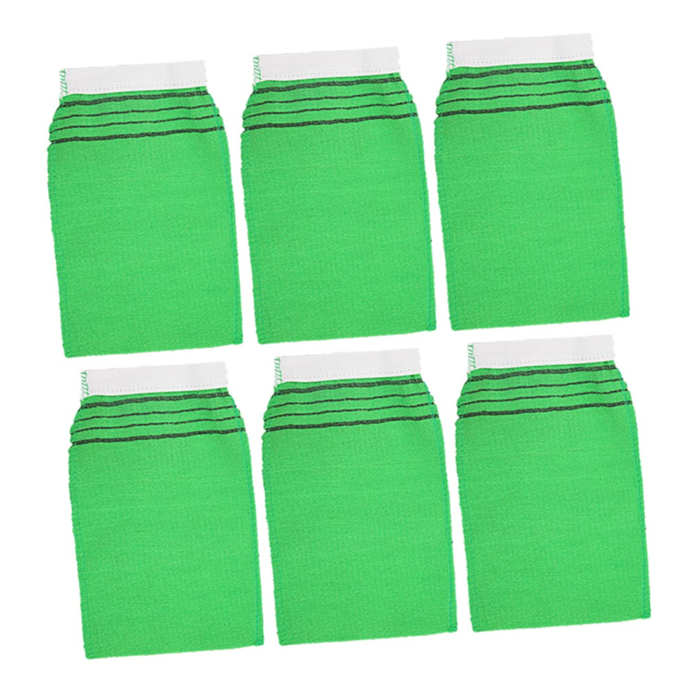 Green Bath Mittens 10-Piece Exfoliating Wash Mitts Thickened Washcloth For Home Use 20.00 X 13.50 X 0.80 Cm