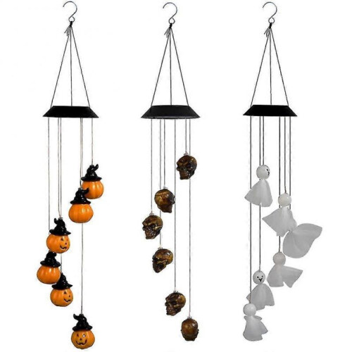 (Style 1) Halloween Solar Powered Led Lights Pumpkin Party Prop Hanging Decor 1