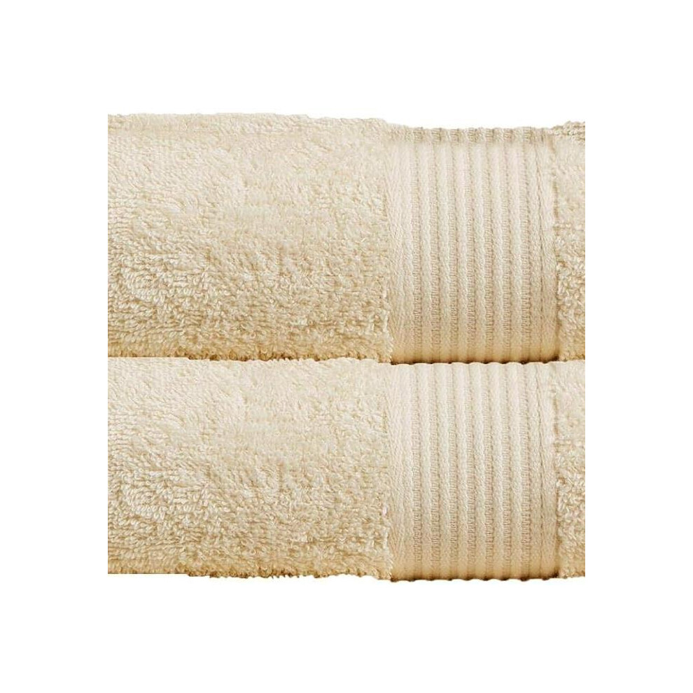 (Cream Bath Towels (Pack 2)-70x140cm ) Large Bath Sheet Pack of 2-100% Egyptian Cotton - (89cm x 150cm) 500 GSM Soft Towel Highly Absorbent & Quick dr-image-OPC-PKYN98C-NEW