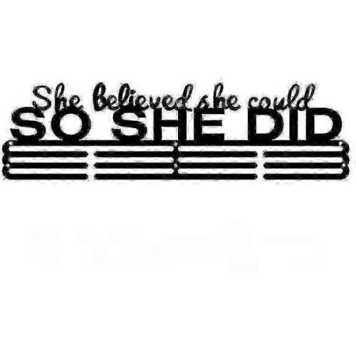 (SO SHE DID) Medal Holder Display Hanger Rack Medals Black