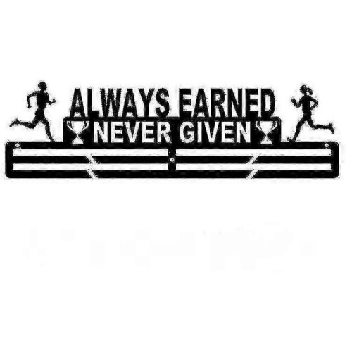 (always earned) Medal Holder Display Hanger Rack Medals Black