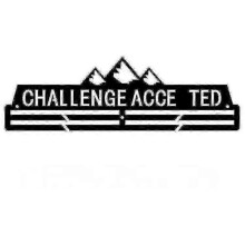 (challenge acce ted) Medal Holder Display Hanger Rack Medals Black
