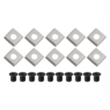 Square Carbide Inserts 15x15x2.5mm, R150 Cutter, 4 Indexable Cutting Edges, Woodworking Planer Heads