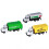 3-Piece 1:50 Scale Garbage Truck Toy Set - Pull-Back Sanitation Vehicles for Kids 4