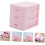 Drawer Storage Box Safe Plastic Material Pink Makeup Organizer, Sturdy Dormitory Cabinet Storage 4