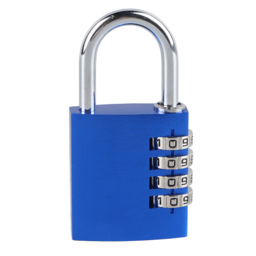 Blaues Aluminium-Vorhängeschloss mit 4-stelligem Zahlencode – Hochsicherheit 1