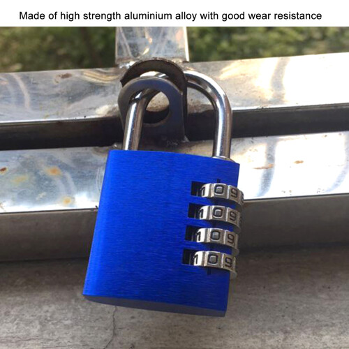 Blaues Aluminium-Vorhängeschloss mit 4-stelligem Zahlencode – Hochsicherheit 2