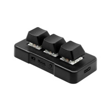 (Black) 3 Keys Type-C RGB Custom Keypad Macro Programmin Keys E-sports Game Mini Keypad for Mechanical Keyboard Plug-Play White