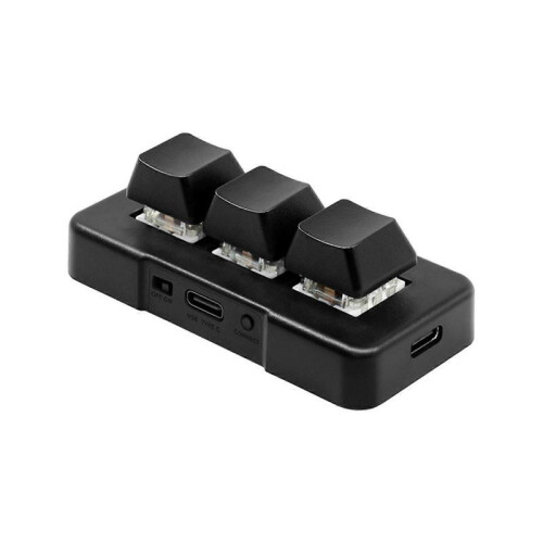(Black) 3 Keys Type-C RGB Custom Keypad Macro Programmin Keys E-sports Game Mini Keypad for Mechanical Keyboard Plug-Play  White