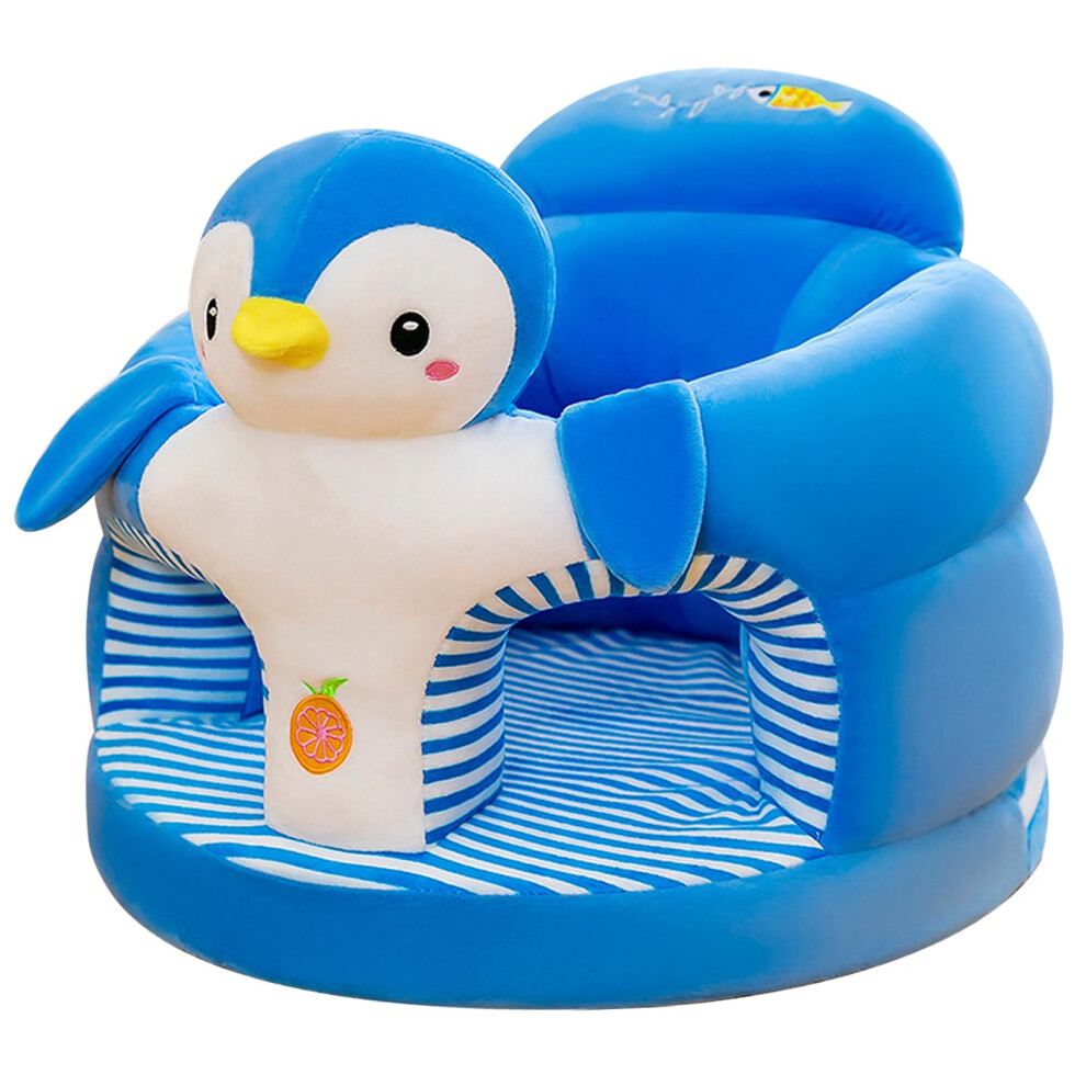 Sit Me Up Floor Seat Penguin Design Plush Infant Seat, Removable And Washable Cover, For Home Or Travel