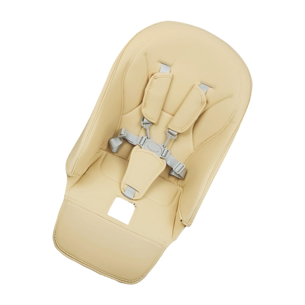 Baby Dining Chair Cover PU Leather Cushion, Waterproof, For Baby Feeding Seats, Beige Or Yellow