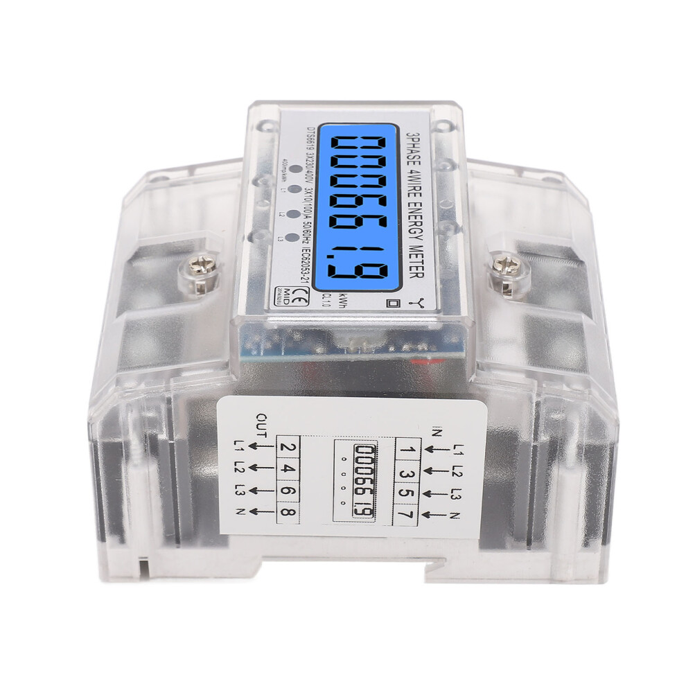230/400Vac 3 Phase Electricity Meter Lcd Display 10Â100A Capacity 5031352224375