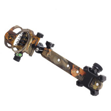 5 Pin Bow Sight Micro Adjust Detachable Bracket With LED Sight Light For Archery Compound Bows Aluminum CAMO 7 Cores