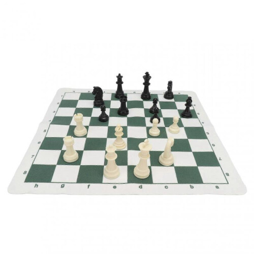 PU Leather Chessboard with 32 Plastic Pieces - Portable Set for Travel & Fun 1