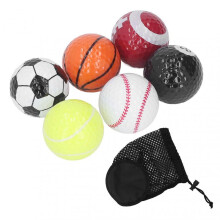 Set of 6 Vibrant Golf Practice Balls with Sports-Themed Designs for Training & Gifting