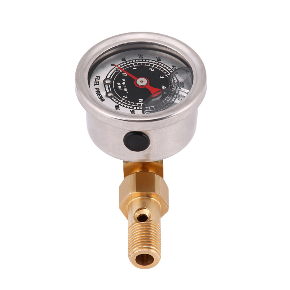 Universal Liquid Filled Fuel Pressure Regulator Gauge 0-100 Psi Black 7901352230011
